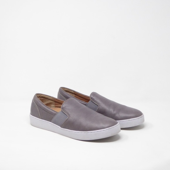 Vionic Shoes - Vionic Women Slip On Sneakers Shoes Gray Leather Demetra Orthotic Size 9